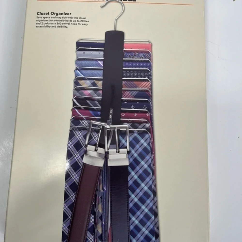 Dockers closet organizer for ties and belts. Great gift for Father’s Day!